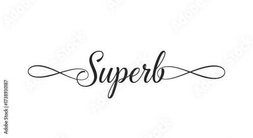 Vector illustration of elegant lettering of the word superb, perfect for adding a touch of sophistication to designs and projects