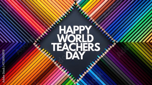 Happy Teachers Day Text in Elegant Gold Calligraphy on Black Background