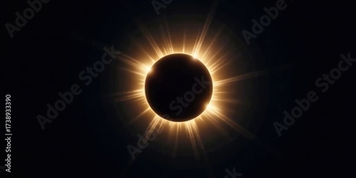 A celestial spectacle The sun's corona during a total solar eclipse, a radiant halo of light surrounding the moon's dark silhouette.