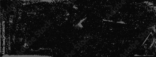 Rough worn texture background. Black grunge distressed overlay. Dark dry weathered surface wallpaper. Old gritty grainy backdrop. Scratched dirty stone wall concept. Vector textured illustration