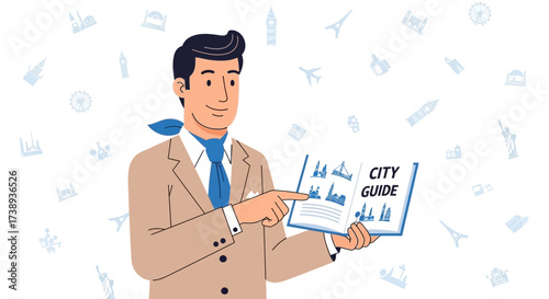 Travel Guide Presenting International City Landmarks In Modern Flat Illustration Style