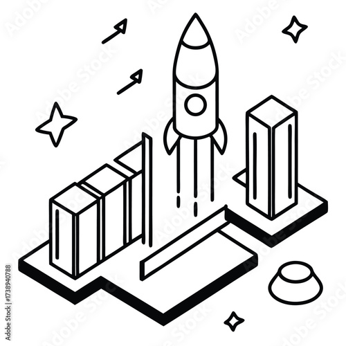 Vector illustration of a house model and graph with an up arrow showing market growth and finance success concept design