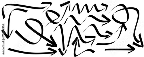 Hand Drawn Calligraphy Arrow Vector Set