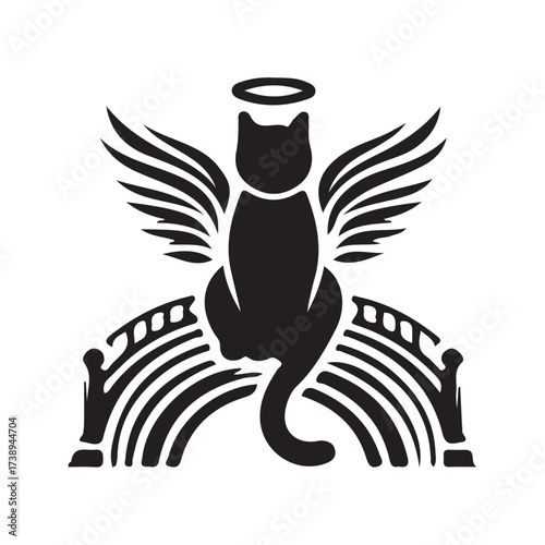 Spiritual Paw Print with Heart and Halo