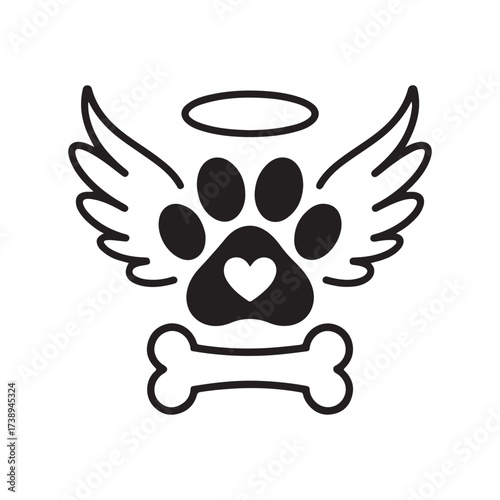 Dog Cat Angel Paw Design