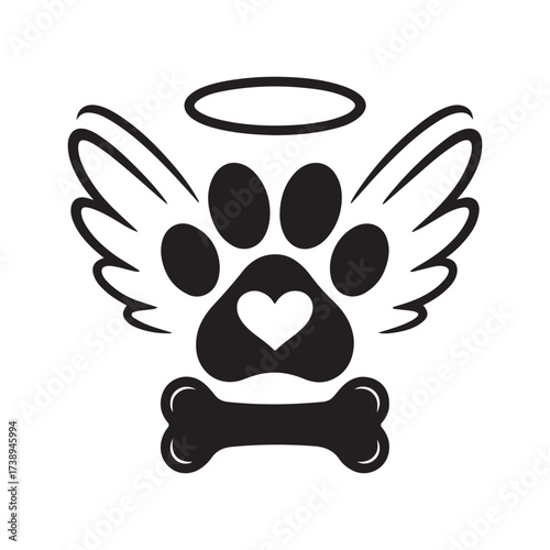 Pet Loss Winged Paw Logo
