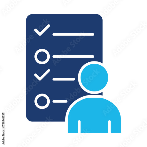 Recommend Icon In Blue Monochrome Flat Design, Vector Illustration