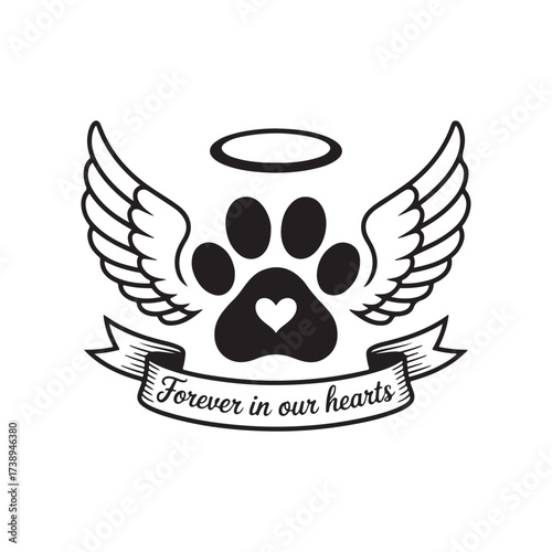 Pet Loss Winged Paw Logo
