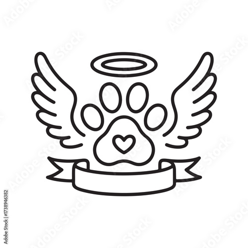 Dog and Cat Memorial Paw Tattoo Design