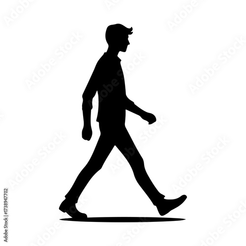 Vector illustration of a silhouette of a man walking