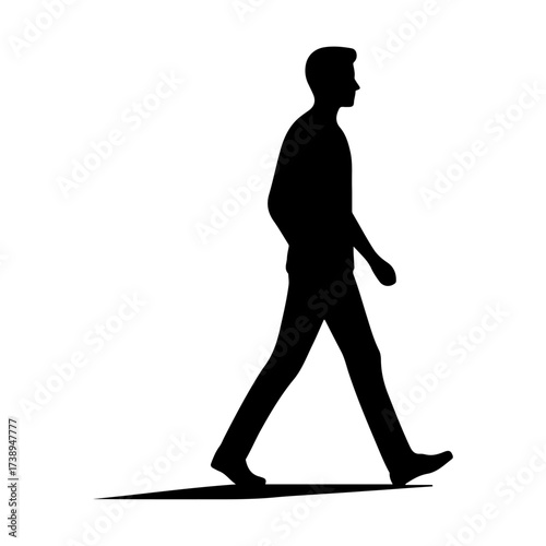 Vector illustration of a silhouette of a man walking