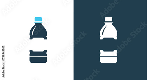 Clean line art icon of a bowling pin and ball set minimalist design - Line and glyph solid icon and logo templete