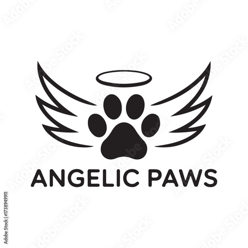Guardian Angel Pet Paw Illustration