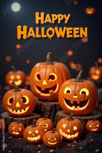 halloween background with pumpkins