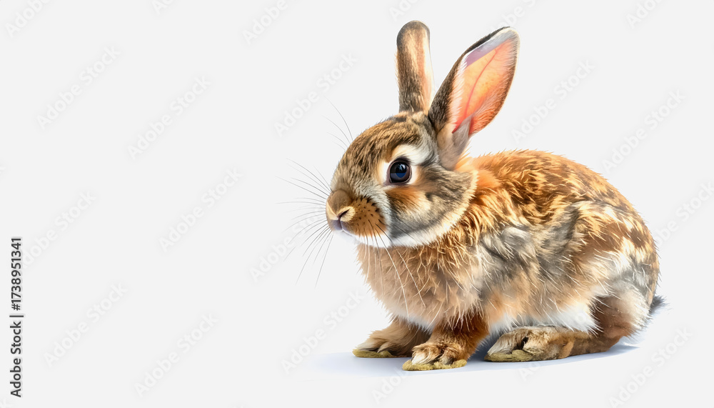 Fototapeta premium A charming rabbit displayed on a bright white background perfectly isolated for creative and artistic projects
