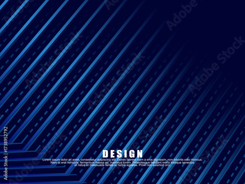 Premium background design with diagonal dark blue stripes pattern. Vector horizontal template for digital lux business banner, contemporary formal invitation, luxury voucher, prestigious gift certific