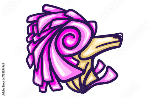 Vector artwork in the form of a dog with the Afghan hound breed