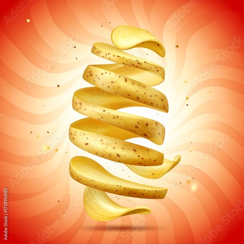 Potato chips swirl