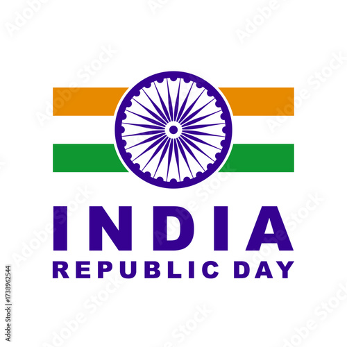India Republic Day logo with tricolor and Ashoka Chakra