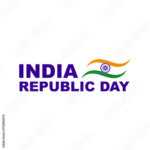 India Republic Day logo with tricolor and Ashoka Chakra