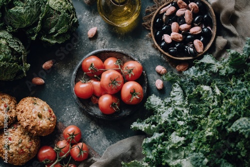 Fresh, colorful produce spread
