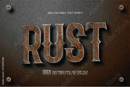 rust old iron text effect	
