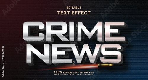 crime news text effect. criminal illustrative text	
