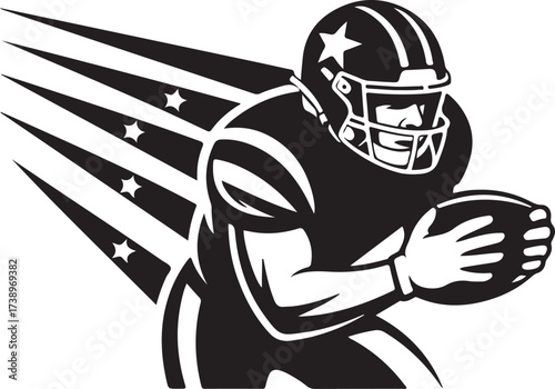 Dynamic football player ready for action with speed lines