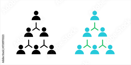 Organizational Design icon set. vector illustration, pictogram isolated on white background. color editable
