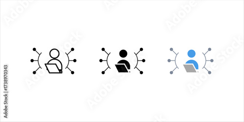 projec manager icon set . vector illustration, pictogram isolated on white background. color editable	
