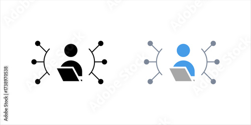 projec manager icon set . vector illustration, pictogram isolated on white background. color editable	
