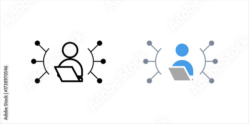 projec manager icon set . vector illustration, pictogram isolated on white background. color editable	
