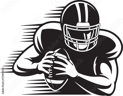 Dynamic football player in action, ready to score