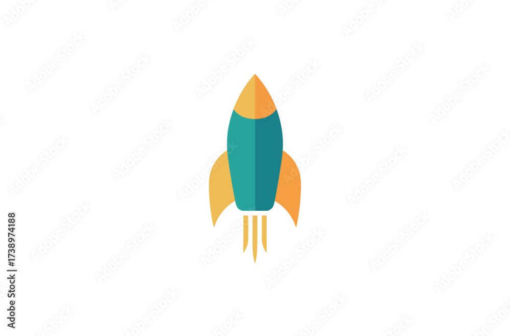 Fototapeta premium Cartoon Rocket Vector