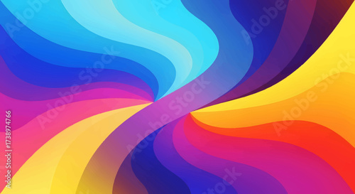Colorful Abstract Wavy Pattern with Smooth Gradient Lines, Creating a Dynamic and Modern Background for Digital Designs, Websites, and Creative Projects