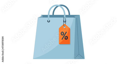 Sale Shopping Bag with Discount Tag Illustration