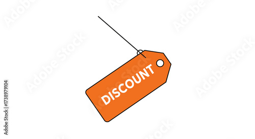 Orange Discount Tag Illustration for Sales and Special Offers