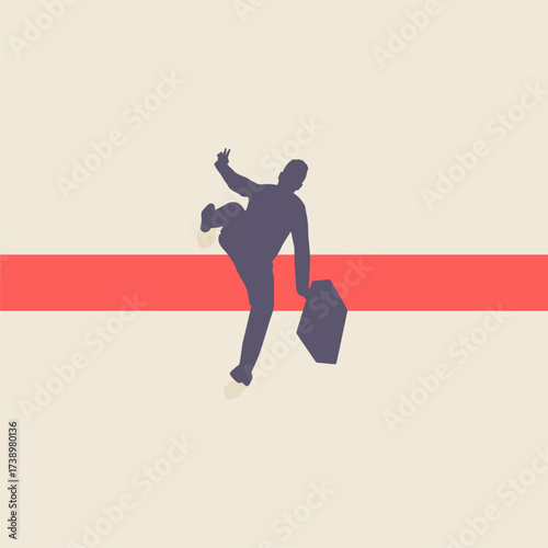 Step out of comfort zone or safe zone, dare to walk your own way or manage to exit from routine job to start new business. Businessman moving forward or take a chance to success.
