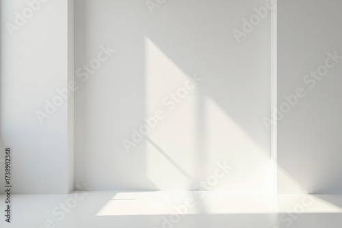 Empty Room with Sunlight Streaming Through a Window, Creating a Minimalist and Serene Atmosphere