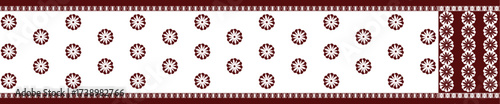 saree design illustration, white  body  red border, saree for puja