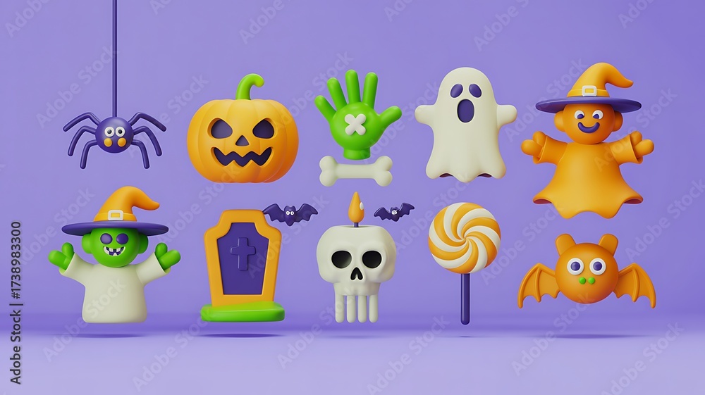 Fototapeta premium Halloween 3D Icons Collection oxfld4w photo