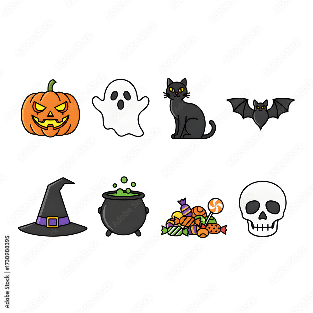 Fototapeta premium halloween icons set