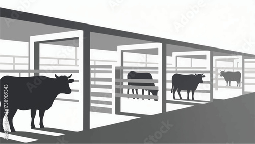 Geometry of Cows on the Farm Illustrator Artwork Banner Background Design Template 