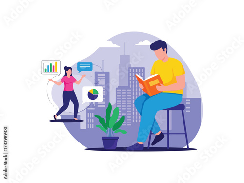 Learning and Self-Education Concept: Person Reading to Improve Knowledge and Business Skills