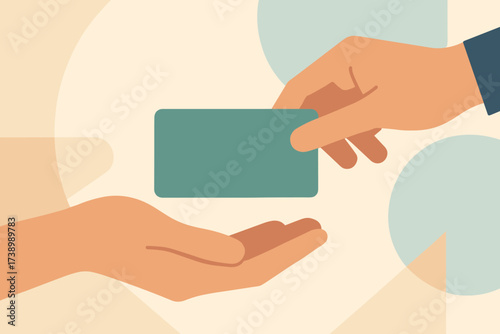 Soft exchange illustration card abstract geometric simple rectangular vector two accents flat