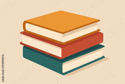 As overlapping closed vector books illustration book flat geometric stacked minimalist stack