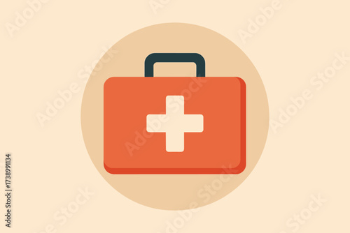 Simple center circle kit minimalist cross abstract medical illustration geometric vector