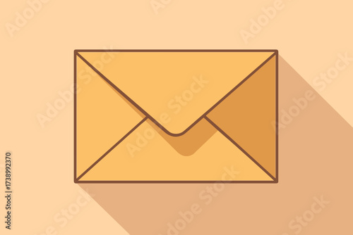 Geometric minimalist forming vector closed design lines envelope soft flat shadows illustration