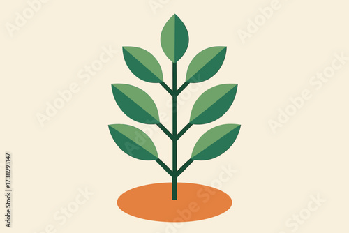 Stylized base clean circle leaves illustration sprouting design vector tree geometric