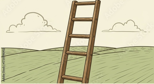 Ascend to new heights with this symbolic ladder reaching for the sky